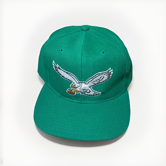 Vtg Rare NFL Philadelphia Eagles Kelly Green New Era Pro Model Wool Snapback Hat